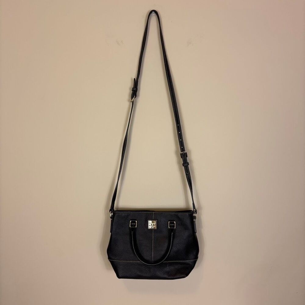 Dooney & Bourke‎ Black Pebbled Leather Satchel Crossbody Purse